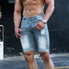 HEARUJOY  -  Trendy Jeans For Man Original Casual Shorts Spring Mens Pocket Sports Summer Bodybuilding Denim Short Pants Jeans джинсы Baggy