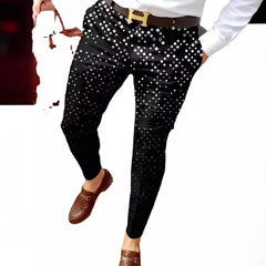 HEARUJOY  -  Men Suit Pant Long Pants Print Mid Waist Simple Slim Fit Zipper Splice Casual Regular Straight Trousers Autumn Winter 2025 New