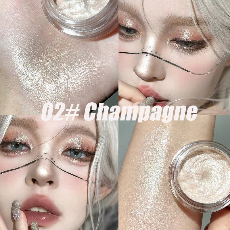 YICKYUE  -  Glitter Eyeshadow Long Lasting Waterproof Eyeshadow Pearlescent Shimmer Body Highlighter Makeup Palette Glitter Eyeshadow Gel