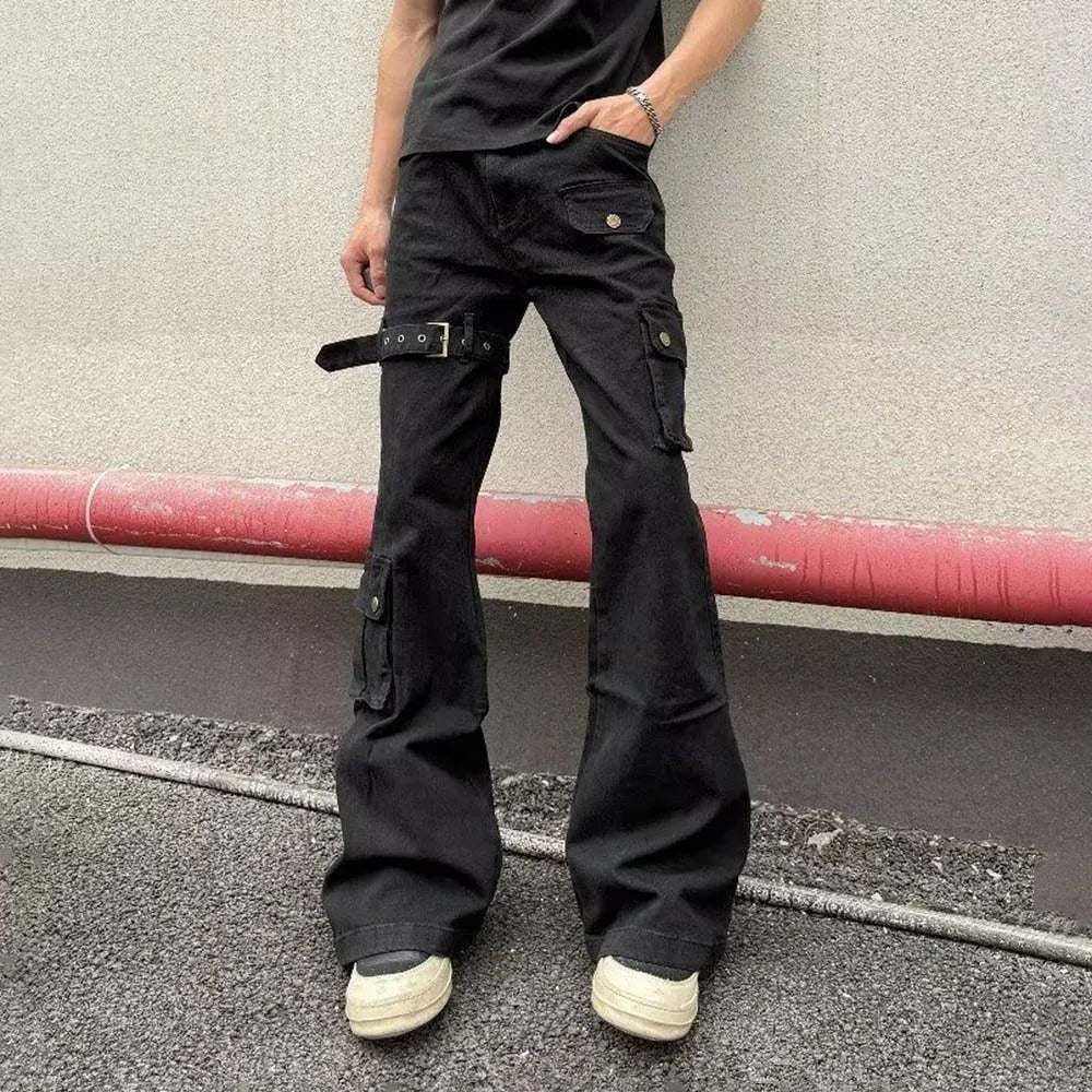 HEARUJOY  -  Summer New Men's Solid Color Straight Jeans American Retro Fashion Trend High Street Hip Hop Loose Breathable Men's Bottoms