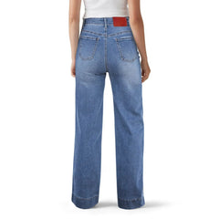 HEARUJOY  -  European American Women's Clothing New Lace-up Stretch Jeans, Loose Casual Straight-leg Temperament Wide-leg Jeans
