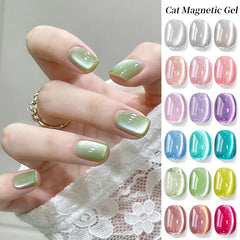 YICKYUE  -  10ml Spring Summer Cat Magnetic Gel Polish Water Light Sparking Glitter UV LED Soak Off Nail Art Manicure Varnish