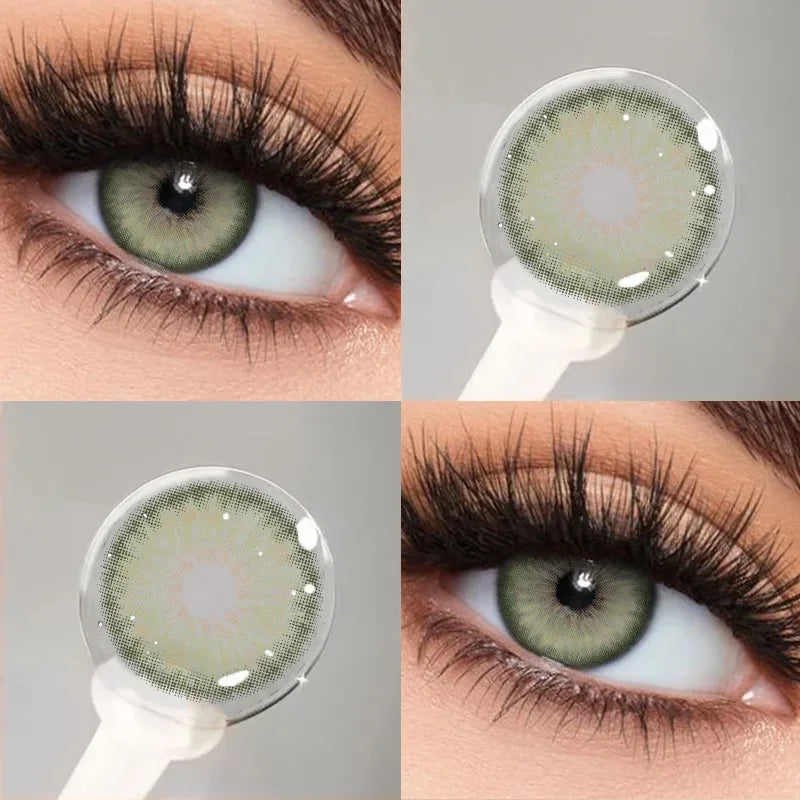 YICKYUE  -  1pair Breeze Series Colorld Contact Lenses With Degree for Soft Lenses Natural Pupils Eyes Contact Lenses Korean Contacts