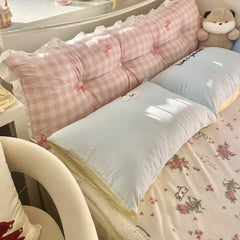 YICKYUE  -  Simple Bedside Bow Bag Pillow Small Fresh and Comfortable Waist Protection Cushion Removable and Washable Large Backrest Tatami