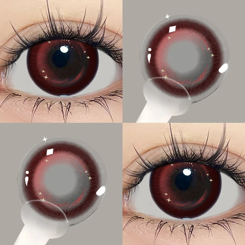 YICKYUE  -  Red Color Contact Korean Big Eyes Lens Vampire Cosplay Contacts New Arrive Makeup High Quality Fast Shipping