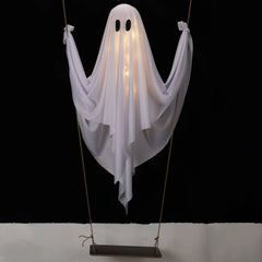 YICKYUE  -  Large Hanging Swing Ghost With Led Lights Hanging Swing Ghost Spooky Swing Ghost For Garden Patio Yard Porch Outdoor Holiday