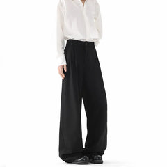 HEARUJOY  -  Grey Suit Pants Men Oversized Fashion Society Mens Black Dress Pants Korean Loose Straight Pants Mens Office Formal Trousers