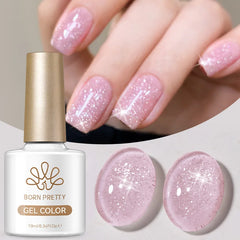 YICKYUE  -  10ml  Reflective Glitter Gel Polish Galactic Pink Sparking Glitter Ultra Shine Soak Off UV LED Nail Art Manicure