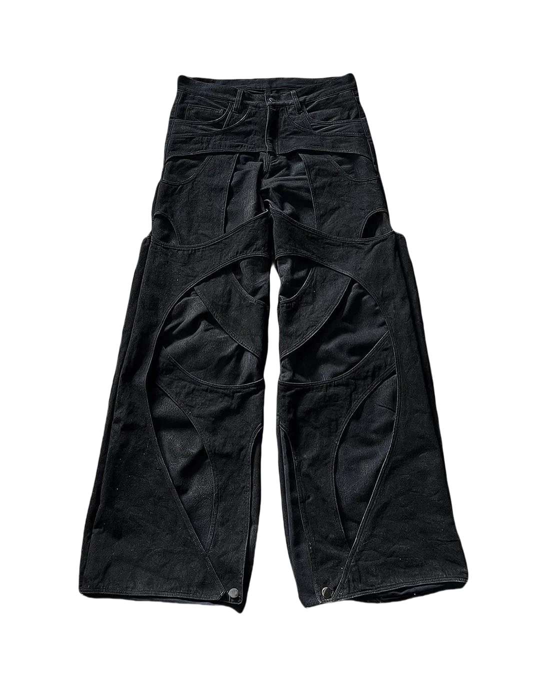 Hearujoy Harajuku Gothic Black Patchwork Ripped Baggy Jeans Oversized Wide Leg Straight Y2k Men’s Jeans Punk Rock Denim Pants Streetwear