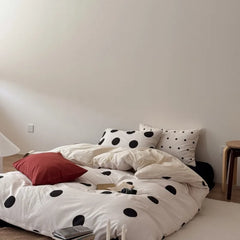 YICKYUE  -  Pure cotton simple relaxation polka dot five-piece set pure cotton student dormitory household four-piece set