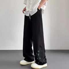 Hearujoy Social Tailoring Business Work Man Suits Pants Office Ice Silk Cooling Trousers for Men Fabric Korean Style Clothes Designer Up