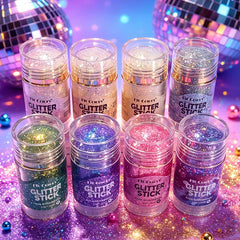 YICKYUE  -  Sparkling Sequins Glitter Gel Stick 8 Colors Sequin Body Glitter Cosmetic Stick Hair Glitter Stick Festival Makeup for Christmas