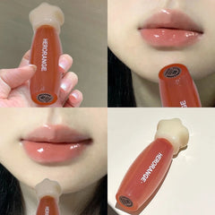 YICKYUE  -  Pink Mirror Crystal Lip Gloss Makeup Clear Glossy Lip Glaze Long-lasting Moisturizing Glass Lipstick Jelly Water Light Lip Tint