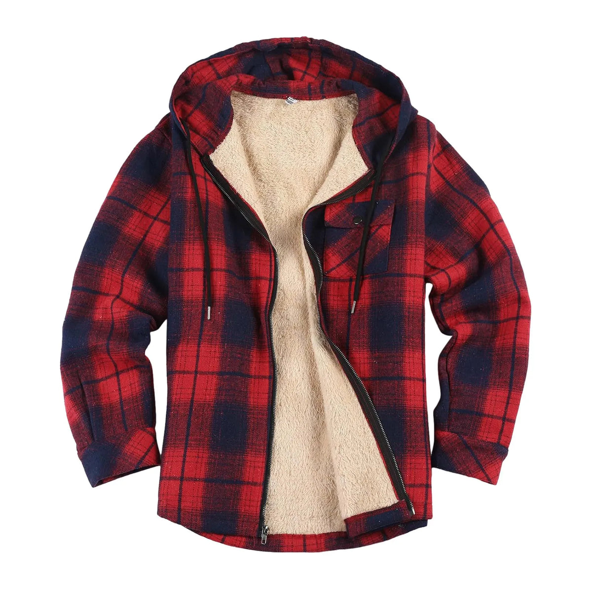 HEARUJOY  -  Mens Jacket Long Sleeve Hooded Padded Warm Jacket Korean Thickened Down Cotton-Padded Casual Mens Jacket Men'S Fleece Jacket