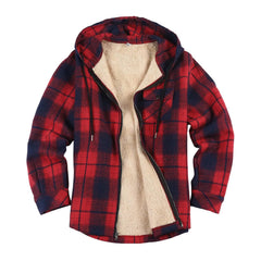 HEARUJOY  -  Mens Jacket Long Sleeve Hooded Padded Warm Jacket Korean Thickened Down Cotton-Padded Casual Mens Jacket Men'S Fleece Jacket