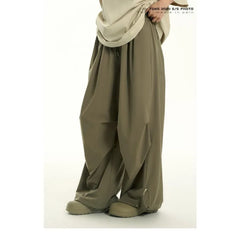 YICKYUE  -  New Hong Kong Style Casual Paratrooper Pants Solid Spring Summer Overalls Retro Loose Versatile Fashion Sports Trousers