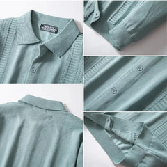 HEARUJOY  -  Spring And Autumn New Men's Knitted Long-Sleeved Jacket Korean Retro Fashion Trend Casual Simple Loose Breathable Men's Tops