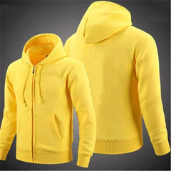 HEARUJOY  -  Autumn Hooded Cardigan Sweatshirt Casual Versatile Plain Color Men's Zip Up Hoodie Comfortable Loose Fit Streetwear Fashion
