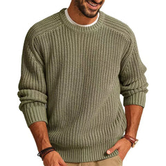 HEARUJOY  -  Fashion Autumn Winter New Men's Sweater Long Sleeve Round Neck Casual Men Knitted Jacquard Pullover Solid Tshirt Man Tops