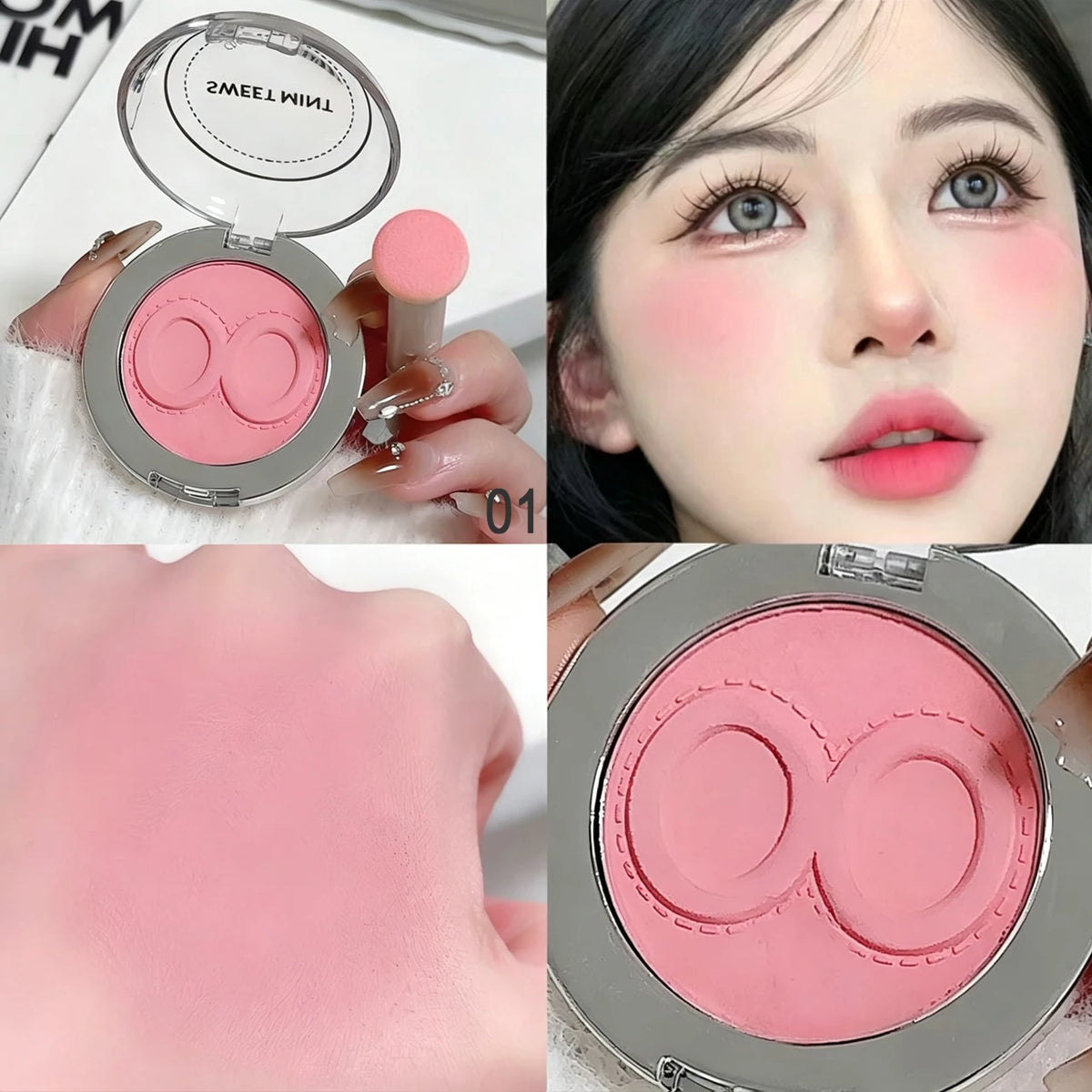YICKYUE  -  Single Color Blush Silky Texture High Color Rendering No Powder Feeling Low Saturation Long Lasting Natural Matte Blush Cream