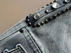 Hearujoy Embroidered letter denim shorts 2024 men's new summer fashion fresh retro trend fashion street denim casual pants medium pants