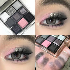 YICKYUE  -  9 Colors Smoky Black Pink Eyeshadow Makeup Pallete Matte Chocolate Brown Eye Shadow Palette Shimmer Shiny Eyeshadow Cosmetics