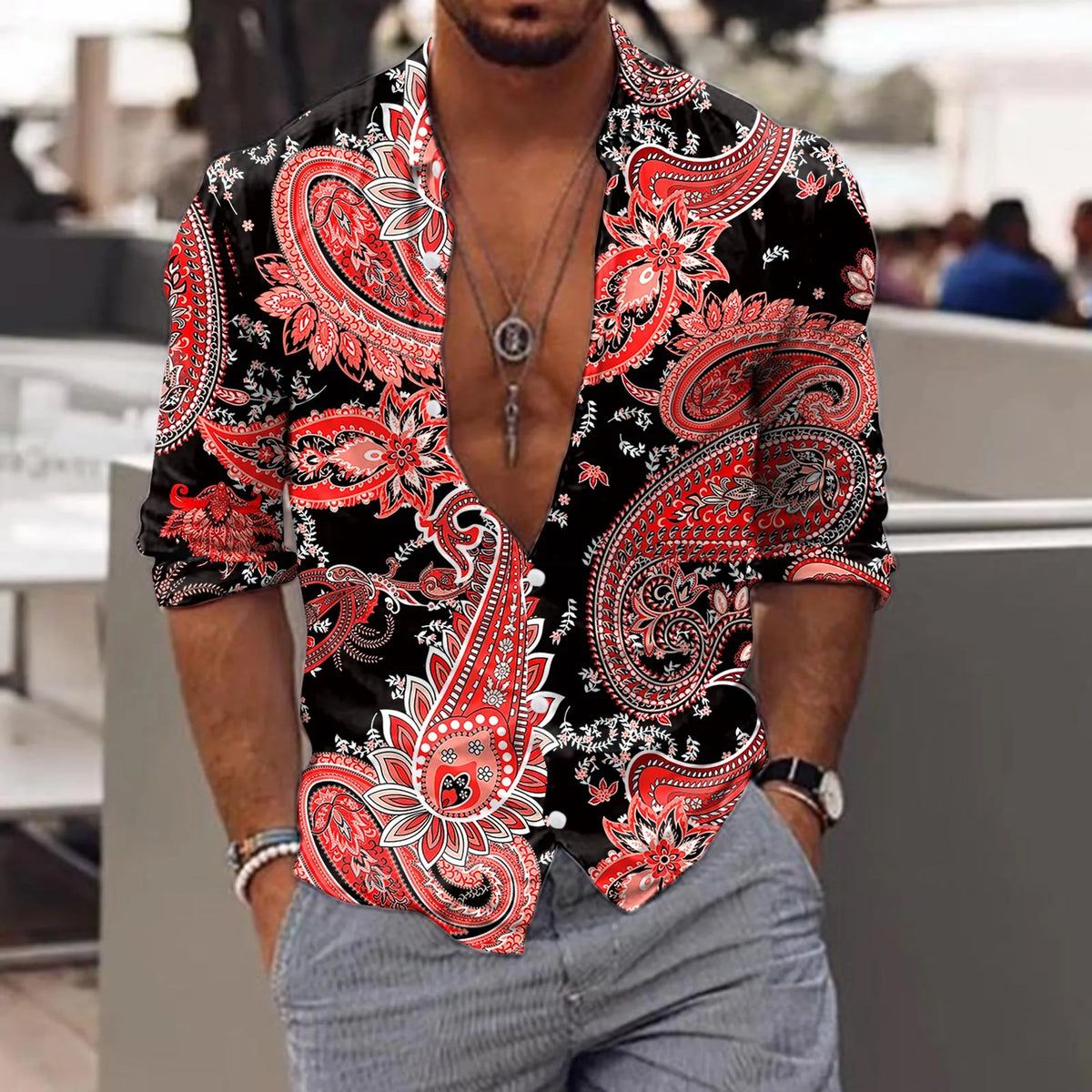 HEARUJOY  -  Regular Cuff Men'S Plaid Shirt Men Long Sleeve Winter Casual Printed Shirts Fashion Top Blouse Shirts Camisas De Hombre