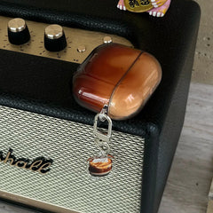 YICKYUE  -  Korea Lovely Transparent Amber Color Soft Earphone Case For AirPods 4 With Coffee Pendant Protective Shell For AirPods Pro 2 3