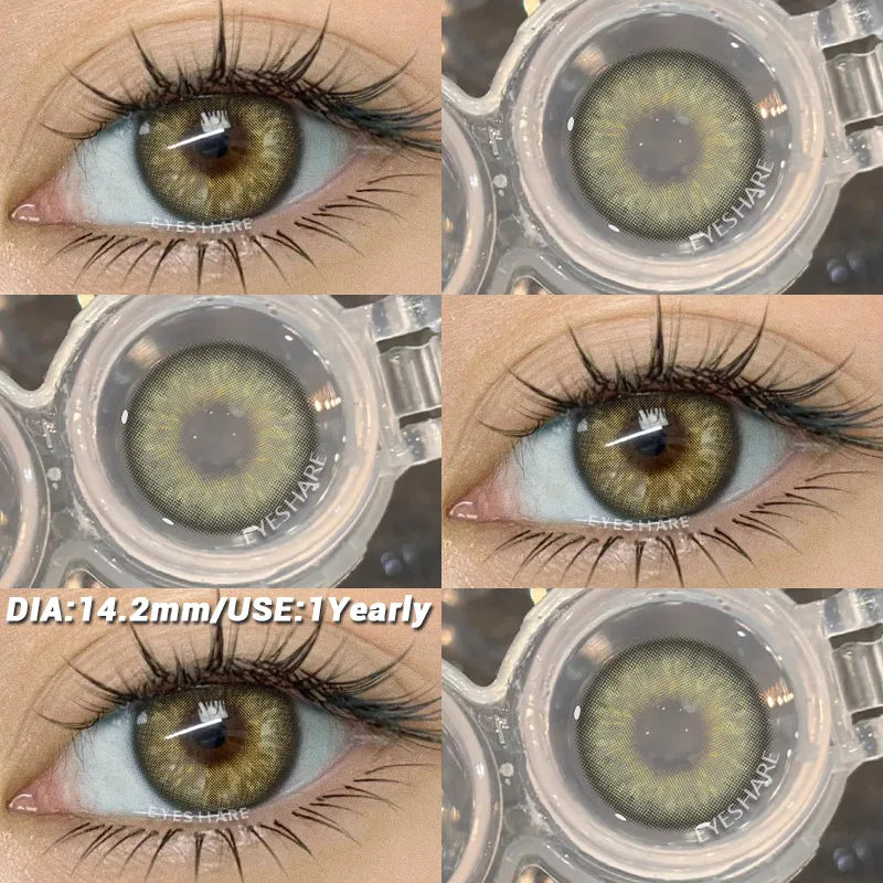 YICKYUE  -  1 Pair Color Contact Lenses for Eyes Color Eye Lens Blue Eye Lenses Brown Lenses Gray Pupils Lens Yearly Green Contacts