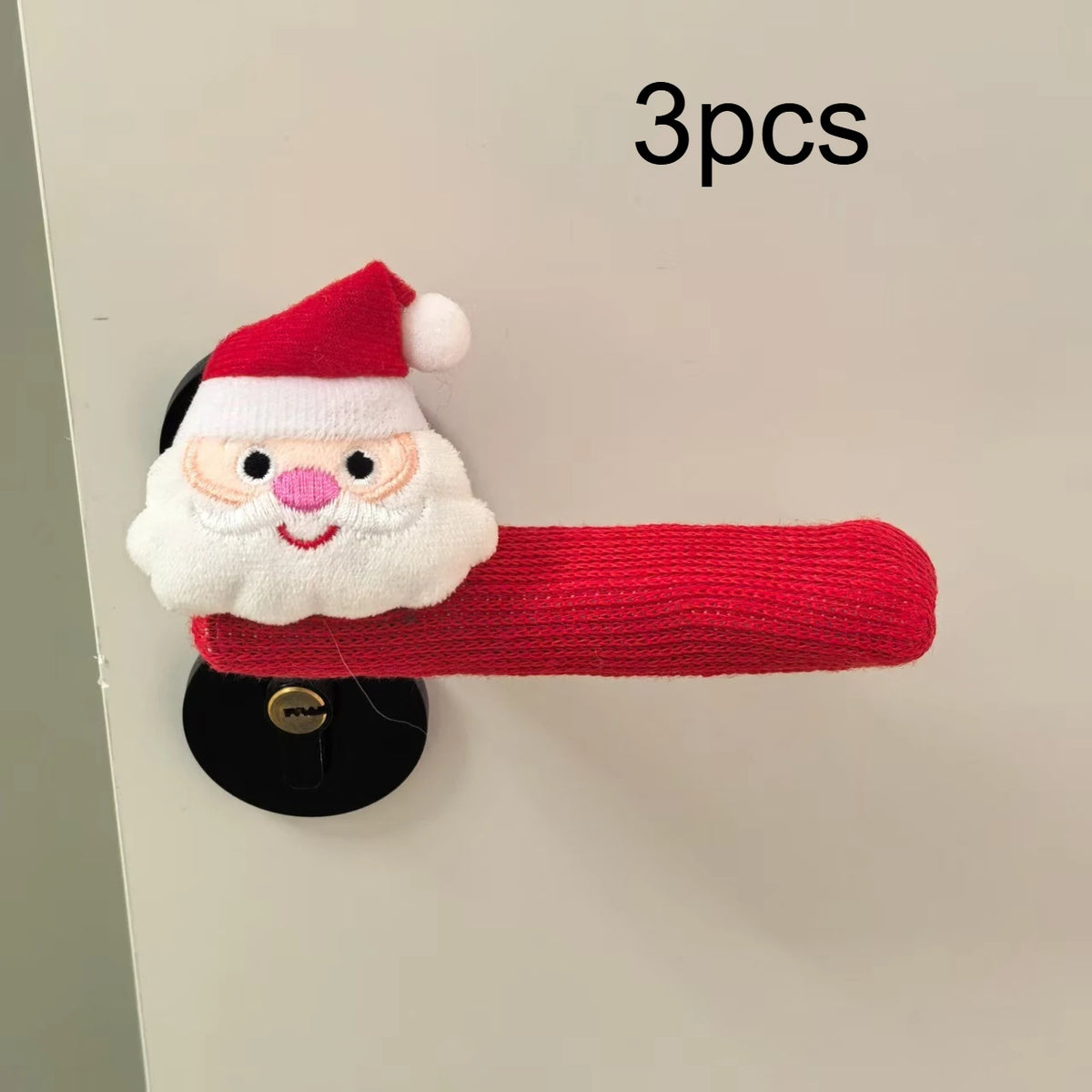 YICKYUE  -  3pcs Santa Claus Doorknob Gloves, Red Door Knob Protectors,Festive Atmosphere Hanging Ornaments, Halloween Home Door Decoration