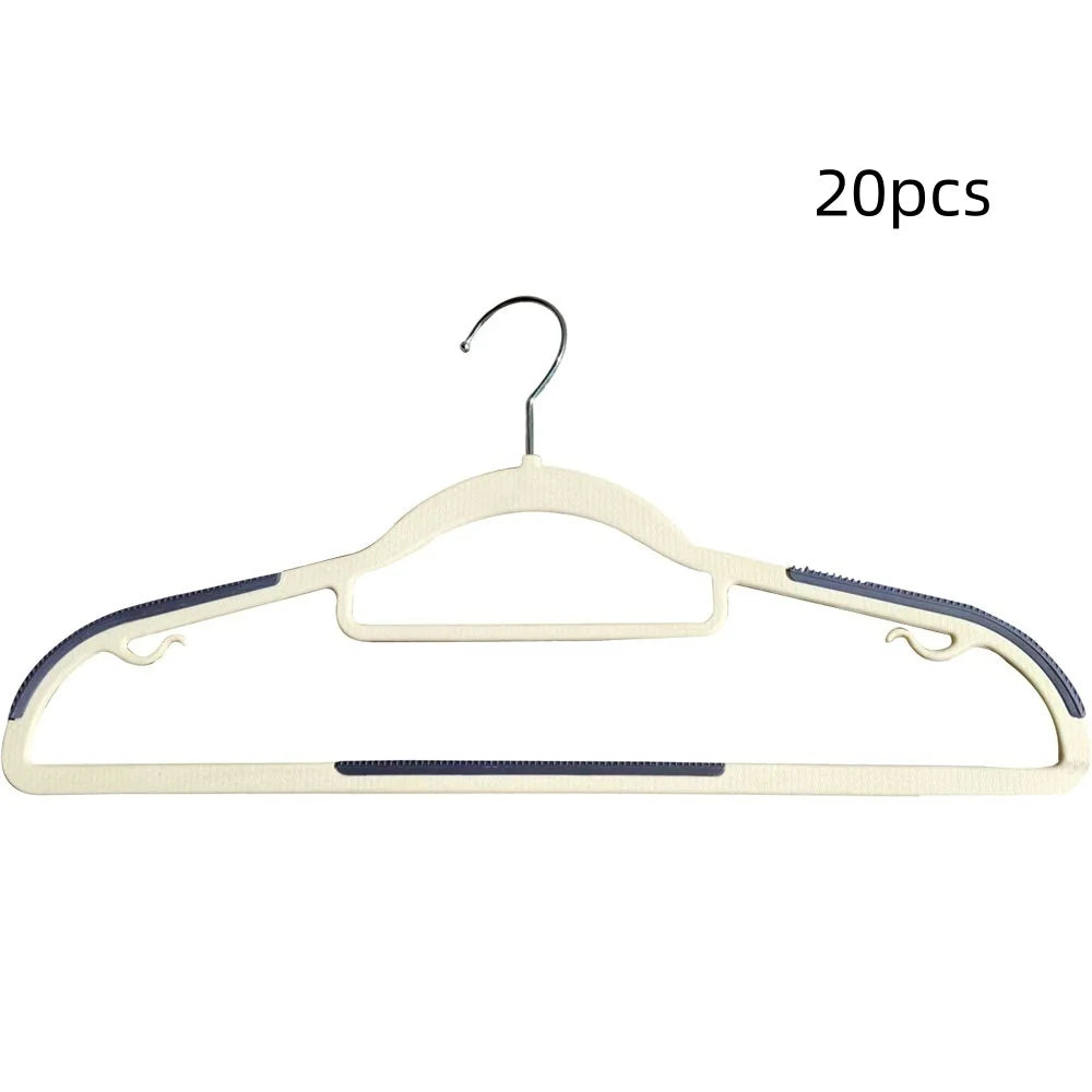YICKYUE  -  20Pcs/Plastic Clothes Hangers for Home Use, Non-Slip, Non-Marking, Anti-Shoulder-Bulge, Rotating Drying Hangers