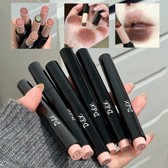 YICKYUE  -  1Pc Matte Red Brown Lipstick Waterproof Matte Shimmer Lipstick Nude Lip Gloss Natural Rouge Balm Long-lasting Makeup Stick