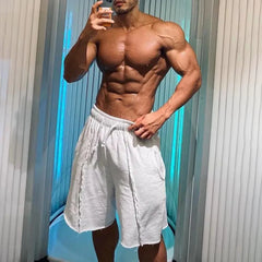 Hearujoy Mens Casual Sports Shorts Genderless 2024 New Streetwear Fitness Solid Color Loose Simple Comfortable Five-Point Pants Unisex