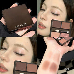 YICKYUE  -  4 Colors In 1 Eyeshadow Palette Glitter Pearlescent Matte Eye Shadow Shimmer Makeup Lasting Shadow Highlighter Contour