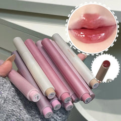 YICKYUE  -  Diamond Pink Glitter Solid Jelly Lip Gloss Pen Moisturizing Mirror Water Lipstick Light Film-forming Non-Fading Gloss Cosmetic