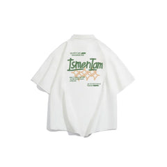 YICKYUE  -  Men's Oversized Shirts 5XL White Fashion Letter Print Mens Blouse Oversize Shirt Casual Wear Summer for Men New Clothing