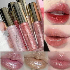 YICKYUE  -  Waterproof Diamond Shimmer Glitter Lip Gloss Liquid Lipstick Shiny Pearl Lip Glaze Lasting Moisturizing Lip Tint Women Makeup