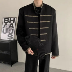 Hearujoy Chinese Style Stand Up Collar Zhongshan Suit Jacket for Men High-end Feel Men's Suit Trendy Elegant Design Embroidered Jacket