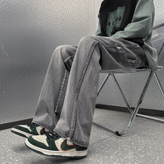 Hearujoy 2024 Spring New Men's Pants Vintage Washed Straight Tube Splicing Male Jeans High Street Fashion Casual Wide Leg Trousers