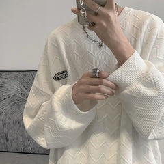 Hearujoy Korean Fashion Sweatshirt Spring and Fall New Striped Loose Pullover Sweater Tops Versatile Streetwear Coat Men's Clothing