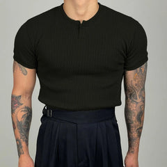 HEARUJOY  -  Summer New Men's Solid Color Short-Sleeved T-Shirt American Retro Fashion Trend Leisure Loose Breathable Sports Gym Men's Tops