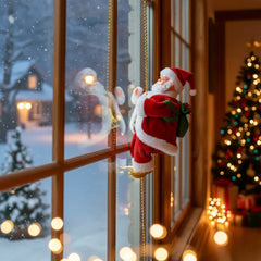 YICKYUE  -  Santa Climbing Rope Electric Climbing Santa Claus on Beads Chain Creative Plush Santa Claus Figure Operated Christams Deocration