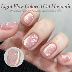 YICKYUE  -  10ml Spring Green Cat Magnetic Gel Nail Polish for Nails Design Glitter Semi Permanent Sparkling Magnet Nail Gel