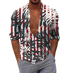 HEARUJOY  -  Regular Cuff Men'S Vintage Shirt Men Long Sleeve Winter Casual Printed Shirts Fashion Top Blouse Shirts Roupas Masculinas