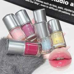 YICKYUE  -  Shining Crystal Clear Lip Gloss Moisturizing Mirror Lip Glaze Long-Lasting Non-stick Cup Transparent Purple Water Light Lip Oil