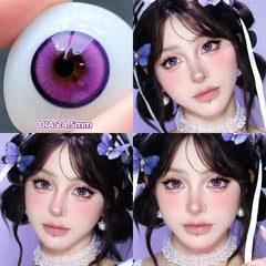 YICKYUE  -  2pcs/pair Myopia Colored Contact Lenses Natural Blue Lens Fashion Cosplay Pupils Beauty Purple Contact Lenses for Eyes