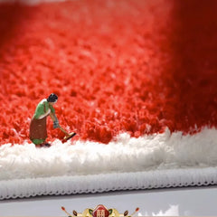 YICKYUE  -  Christmas Living Room Decoration Round Carpet Thick Plush Rugs for Bedroom Fluffy Soft Home Red Floor Mat Cloakroom Washable Rug