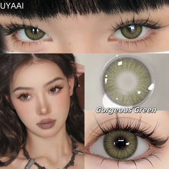 YICKYUE  -  2pcs/pair Yearly Colored Contact Lenses Natural Green Lens Fashion Pupils Beauty gray Contact Lenses for Eyes