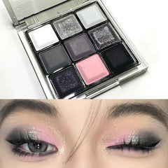 YICKYUE  -  9 Colors Smoky Black Pink Eyeshadow Makeup Pallete Matte Chocolate Brown Eye Shadow Palette Shimmer Shiny Eyeshadow Cosmetics