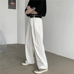HEARUJOY  -  Baggy Jeans Men Oversized Casual Wide Leg Jeans Men Streetwear Korean Loose Straight White Jeans Mens Denim Trousers S-3XL